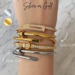 “Nailed It” nailhead cuff luxe bracelet